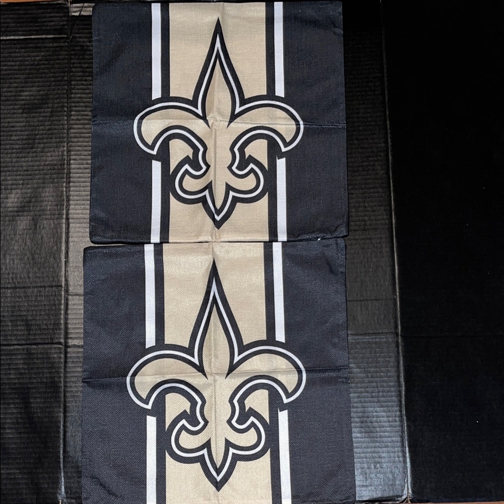 Chic Black and Tan Fleur-de-Lis New Orleans Saints Accent Pillows- 2 for $16